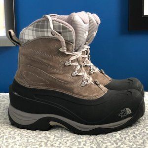 North Face Chilkat II Women's Size 7.5 Gray Leather Snow Boots